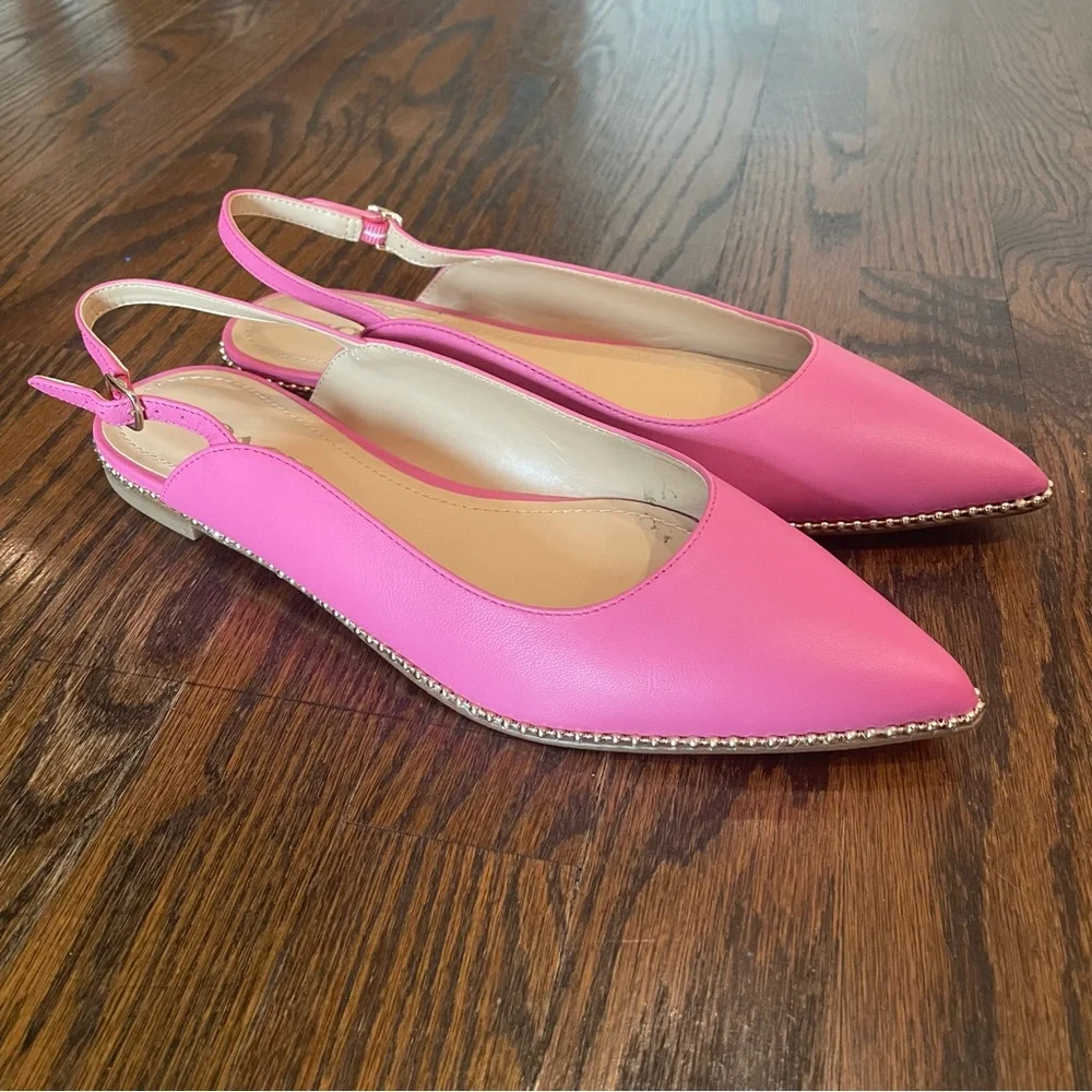 Coach Pink Leather Slingback Flats - Picture 2 of 11